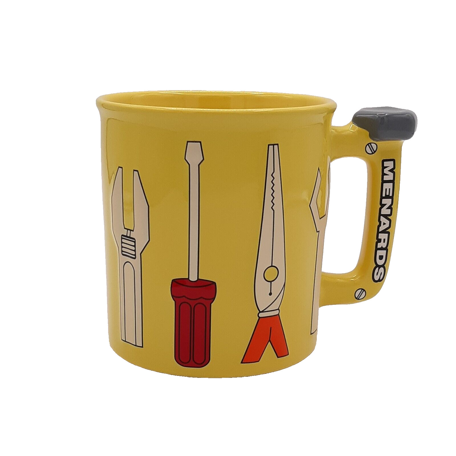 Menards Large Coffee Mug 14 oz   3D Yellow Ceramic Tools Father\'s Day Gift
