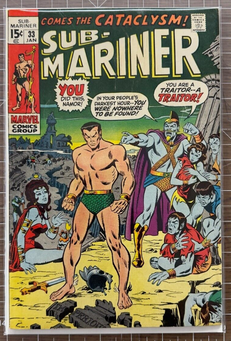 SUB-MARINER 33 1st Appearance NAMORA 1970 Bronze Age Marvel Comic 4.0-5.0