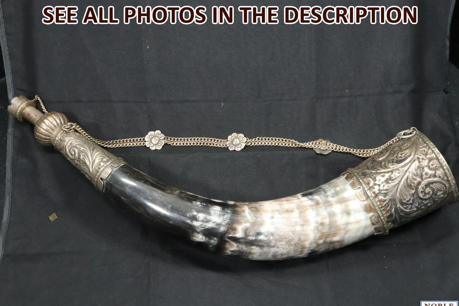 NobleSpirit Vintage Kazakhstan Sterling Silver Drinking Horn 1930 xcd