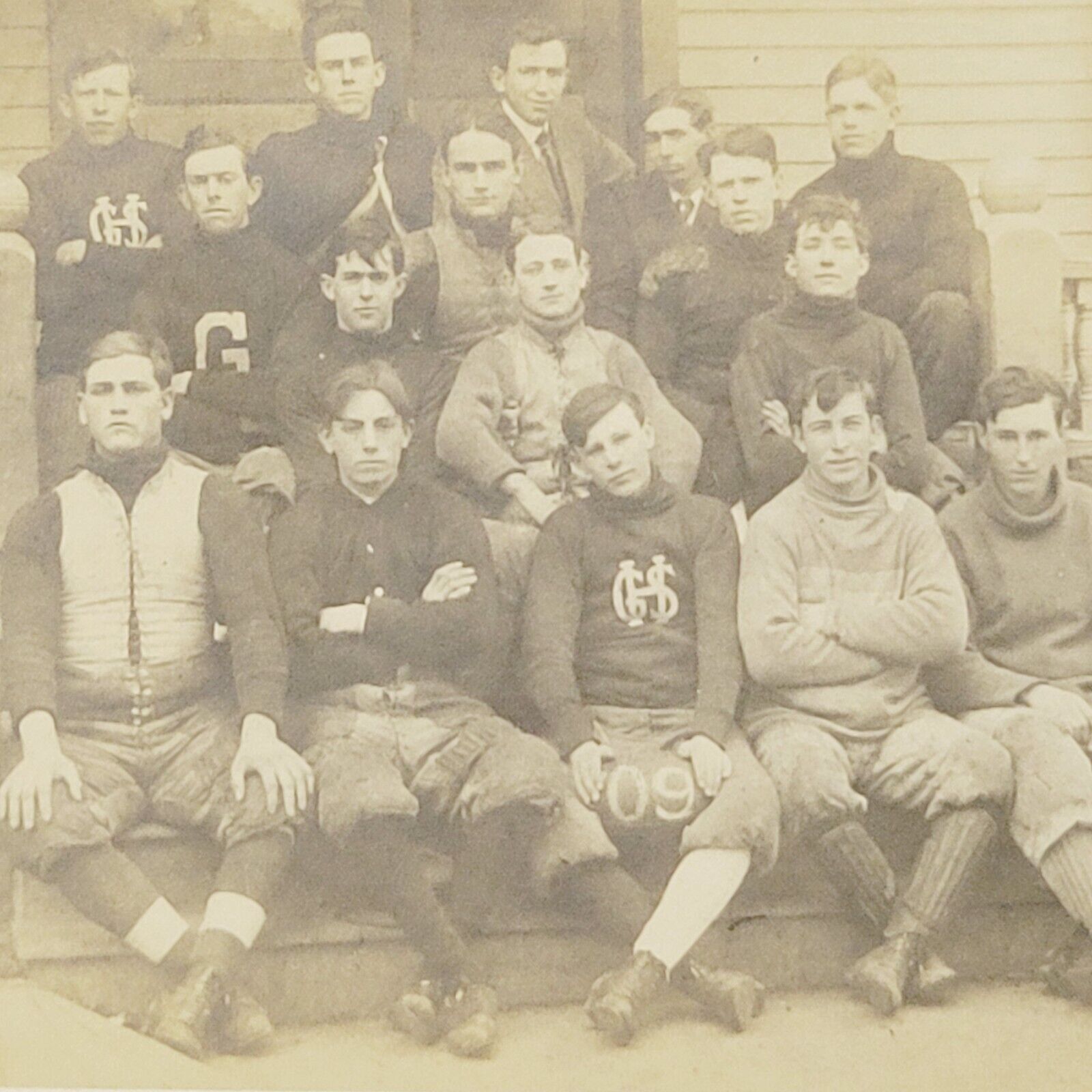 Rare 1909 RPPC Postcard Gardner Kansas Football Team Johnson County KS Sports