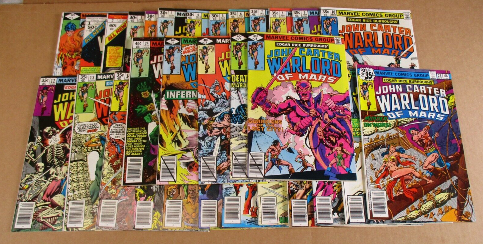 John Carter Warlord of Mars Marvel Comics 1 to 28 Run missing 11 Annuals 1 2 3