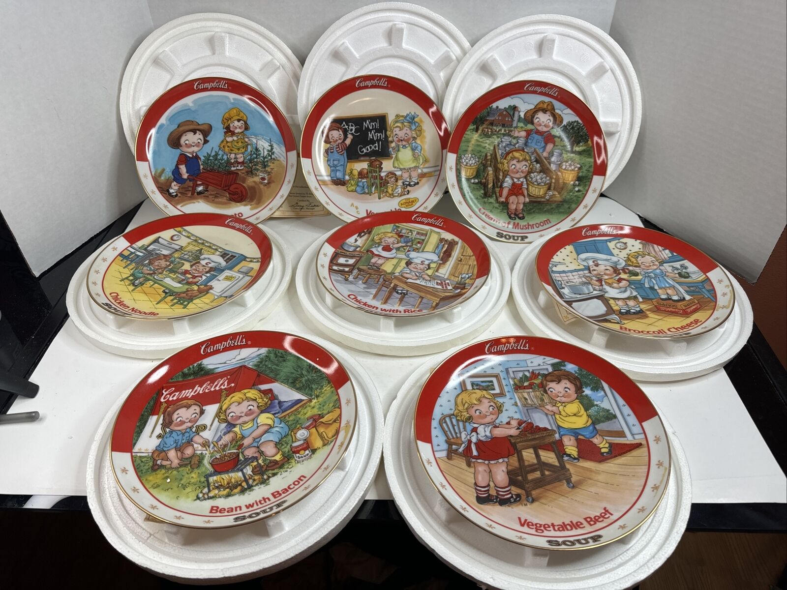 Campbell\'s Soup Kids Numbered Collector Plates 1993 Danbury Mint Set of 8 VTG