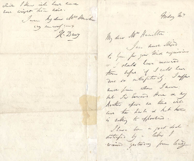 SIR HUMPHRY DAVY - AUTOGRAPH LETTER SIGNED