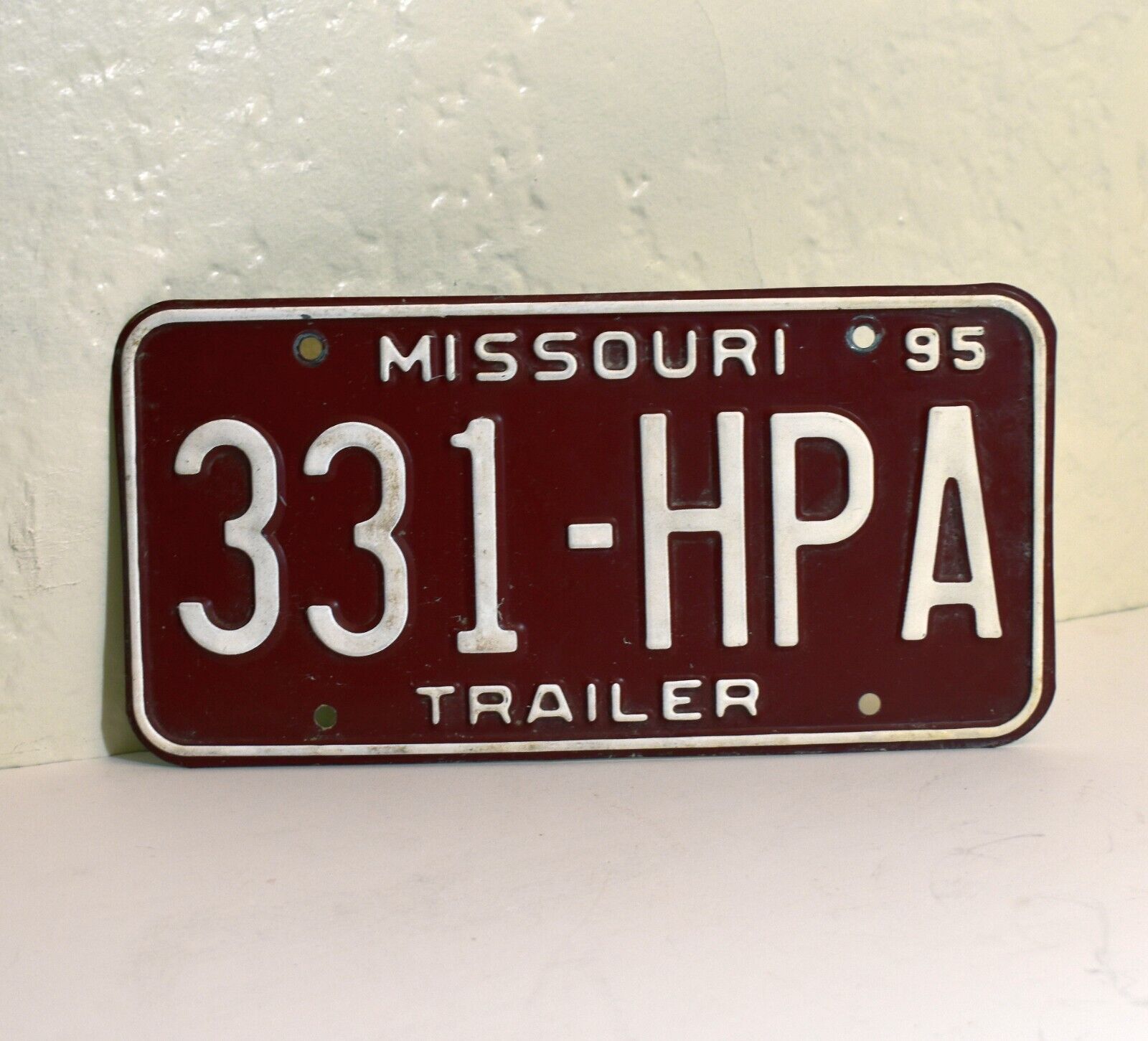 1995 Missouri License Plate - 331 HPA 1995  SHOW-ME STATE trailer