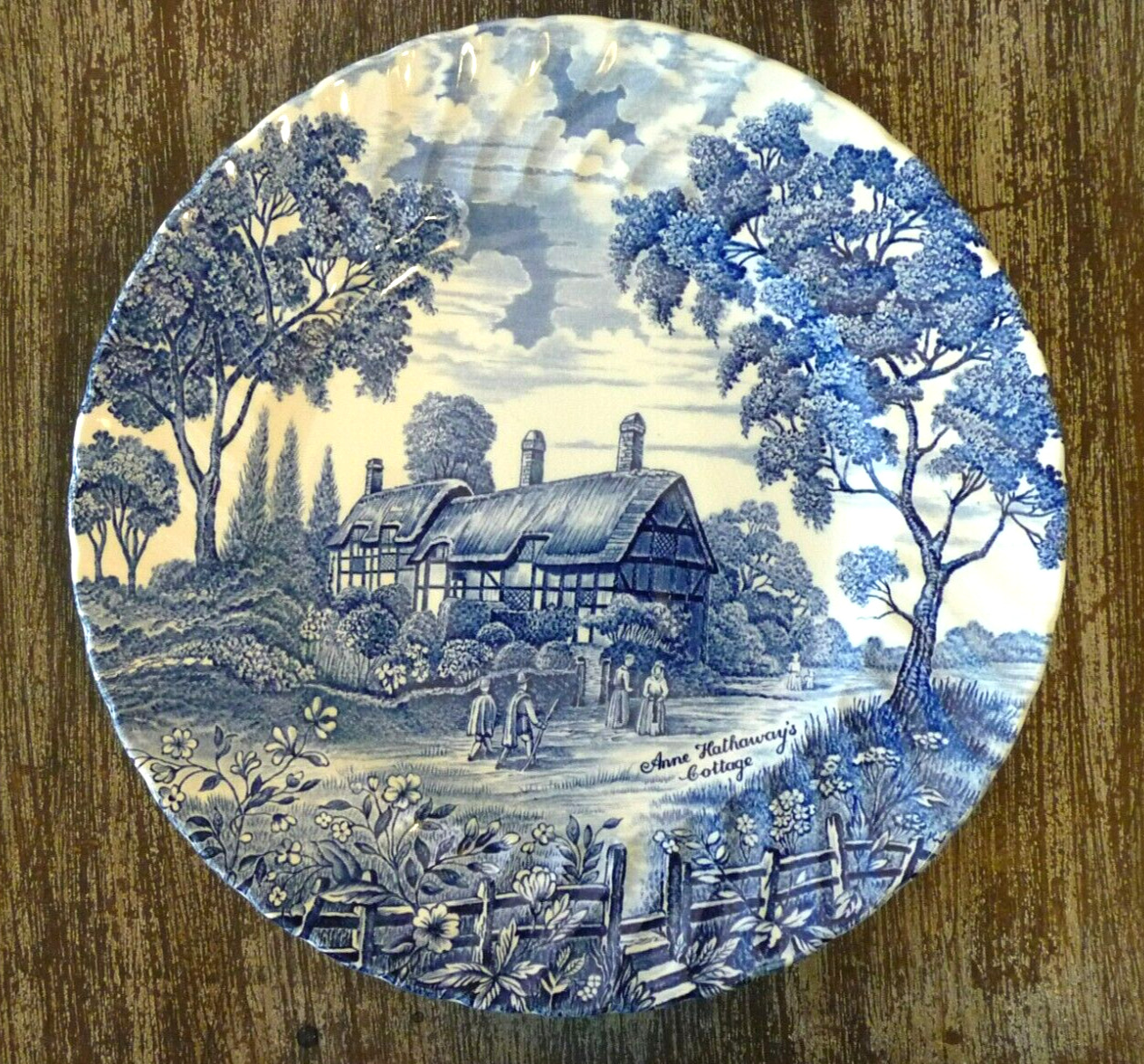 Royal Essex Blue Ironstone Shakespeares Country Anne Hathaway Dinner Plate