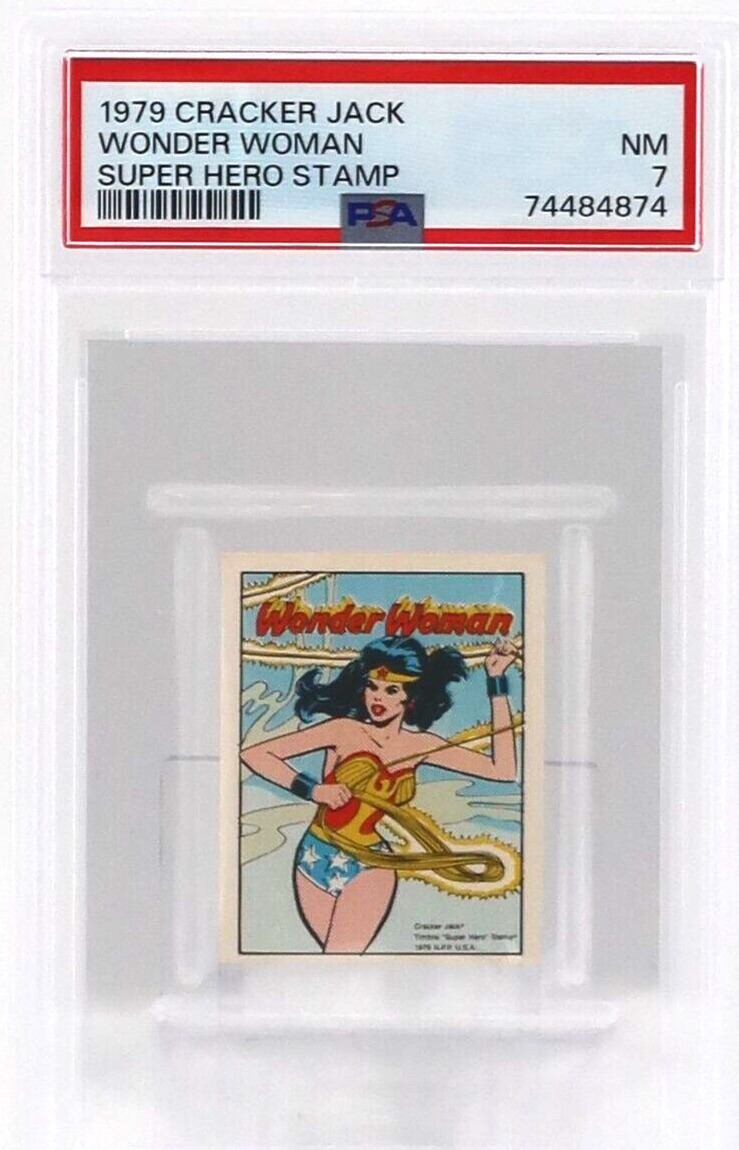1979 Cracker Jack DC Super Hero Stamp WONDER WOMAN PSA 7