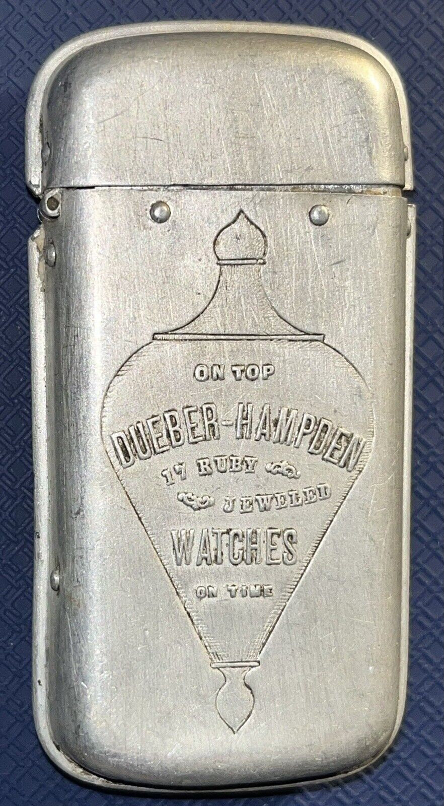 Antique DUEBER HAMPDEN POCKET WATCH Match Safe Pocket Vesta Canton Ohio
