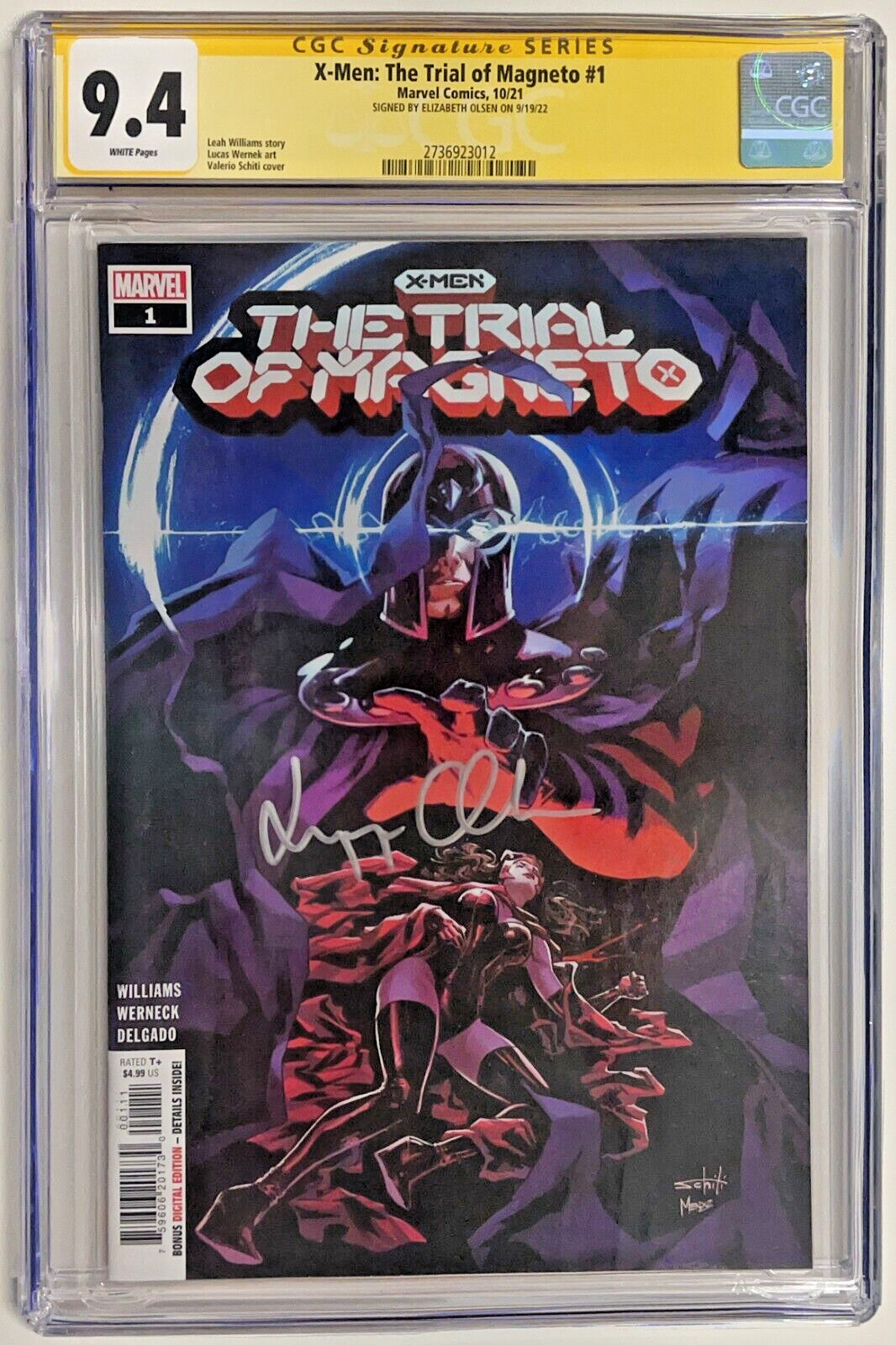 CGC Signature Series Graded 9.4 The Trial Of Magneto #1 Auto Elizabeth Olsen