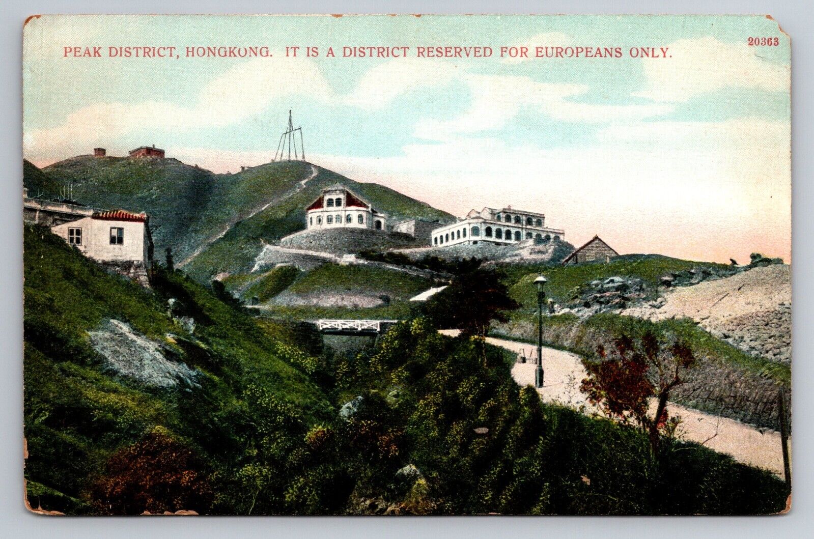 China ,HongKong,Peak District Reserved For Europeans VTG UNP C. 1905 DB Postcard