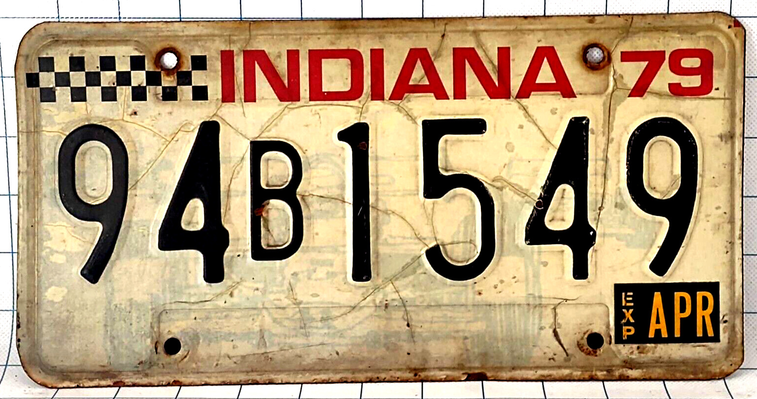 Indiana Lake County 1979 Race Car Design Metal Expired License Plate 94B1549