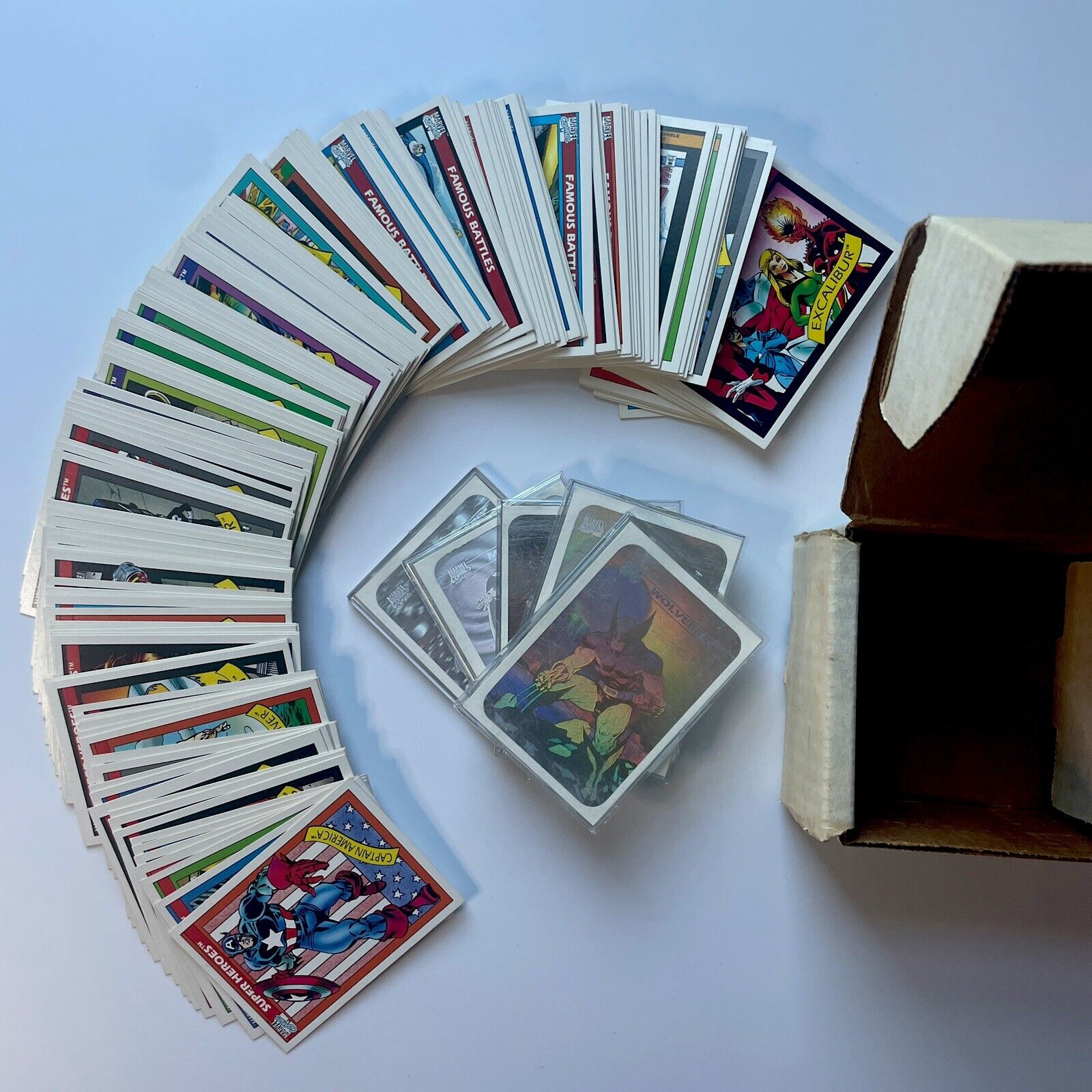 1990 Marvel Universe Trading Cards Full Set 162 Cards  Holograms MH1-MH5 Impel