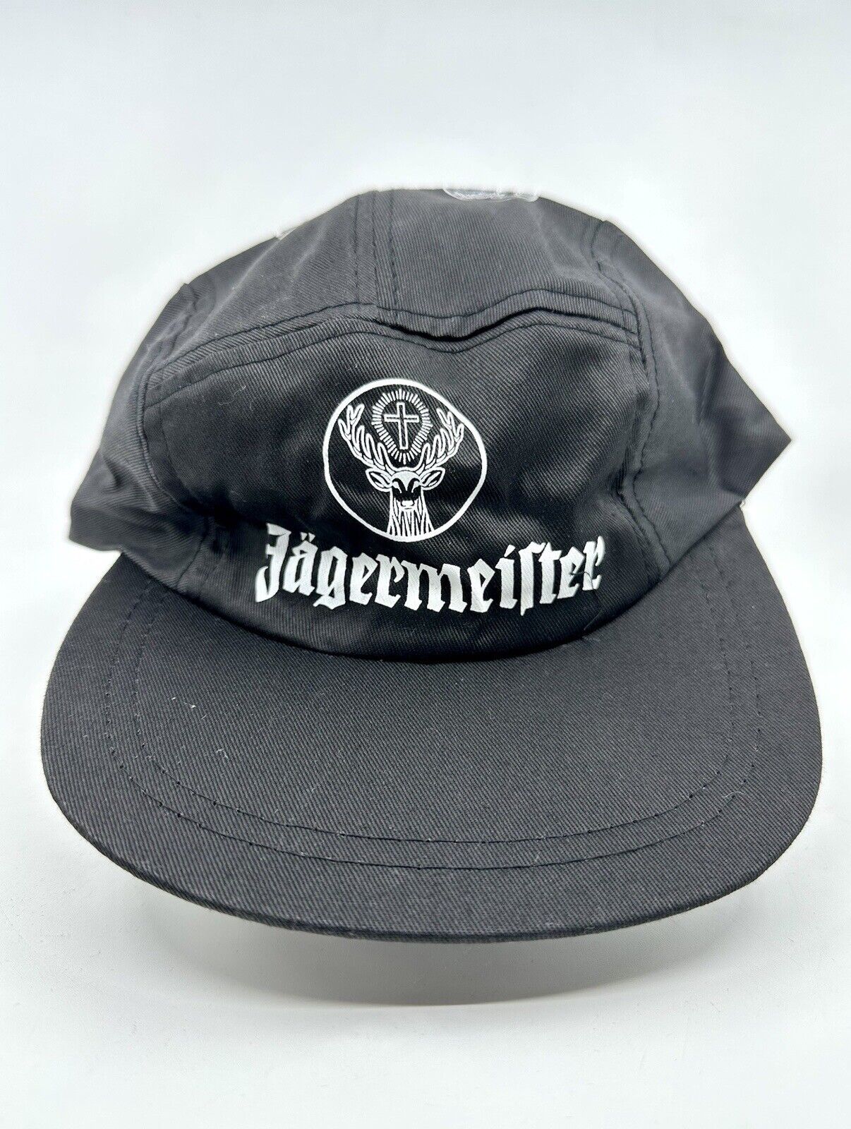 JAGERMEISTER Beer Painters Hat Black Cap Rare Style Vintage 1990s Promo NOS