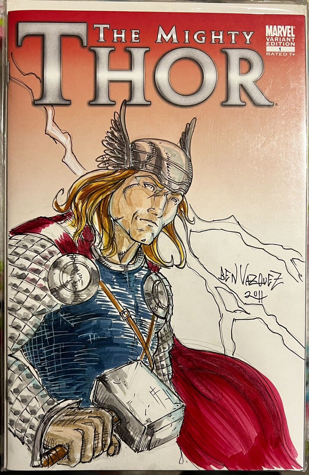 The Mighty Thor #1 Original Sketch Cover Ben Vazquez