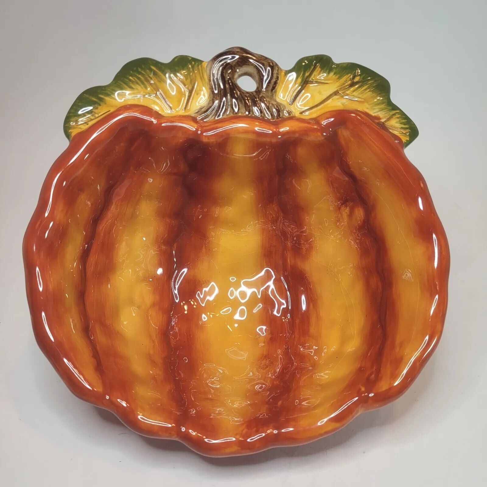 Ganz Bella Casa Ceramic Pumpkin/Gourd Candy Dish Sauces Trinkets Autumn Decor  