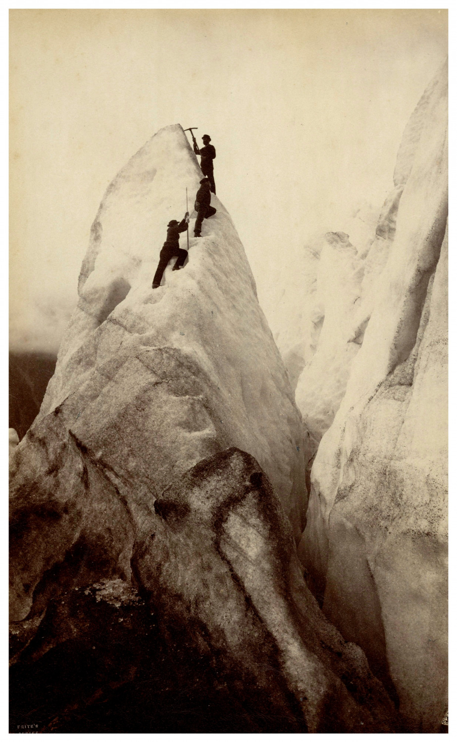 France, Mont Blanc, ascent of a Serac, Frith's Vintage Print, Ti