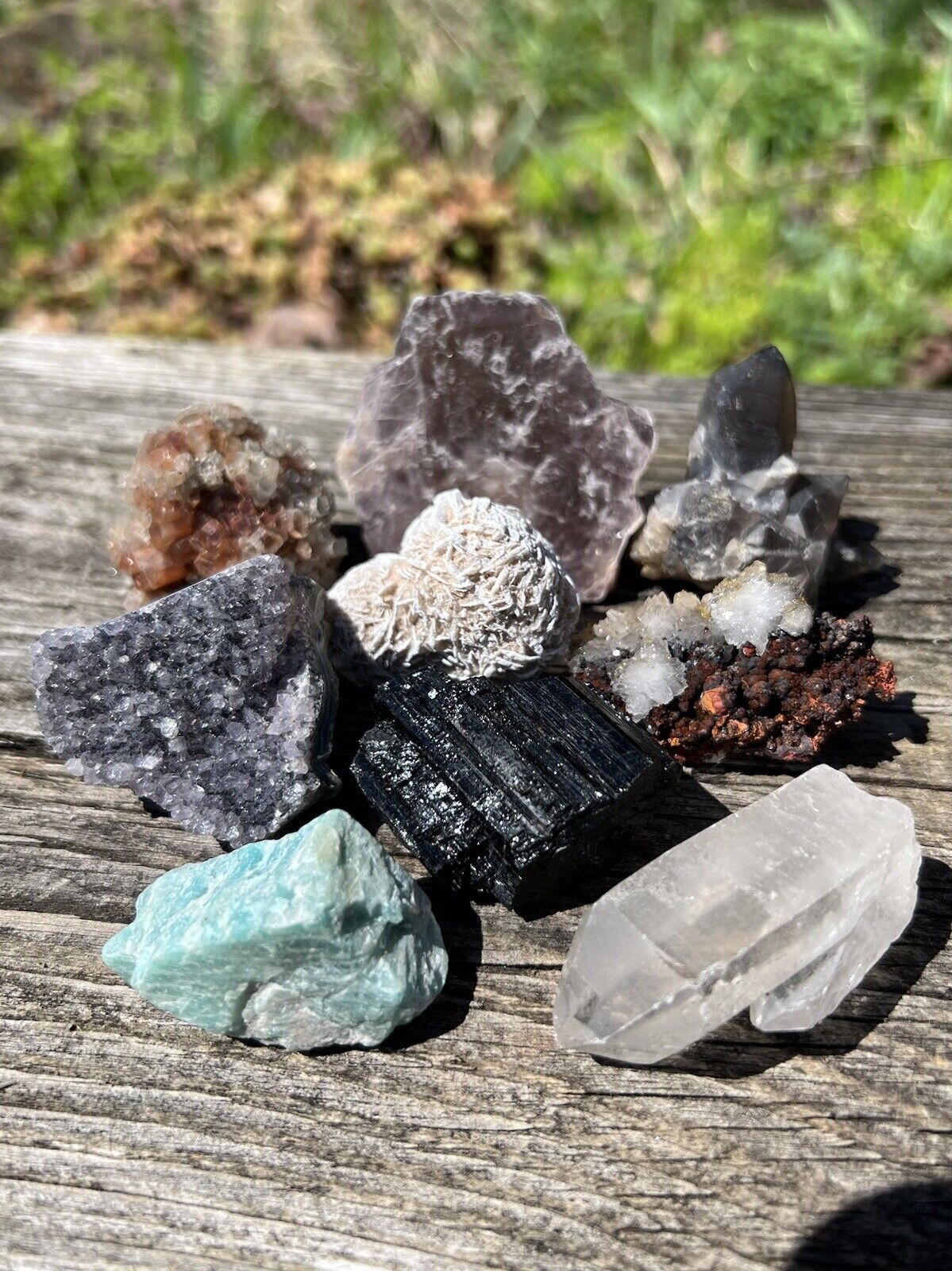 Small Mineral Specimens Lot- Lepidolite, Amazonite, Aragonite, Tourmaline & More