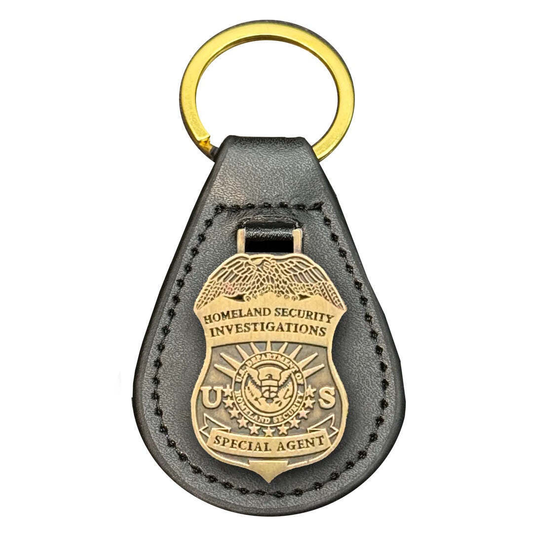 HSI Special Agent Investigations challenge coin leather keychain EL14-013 KCDT-1
