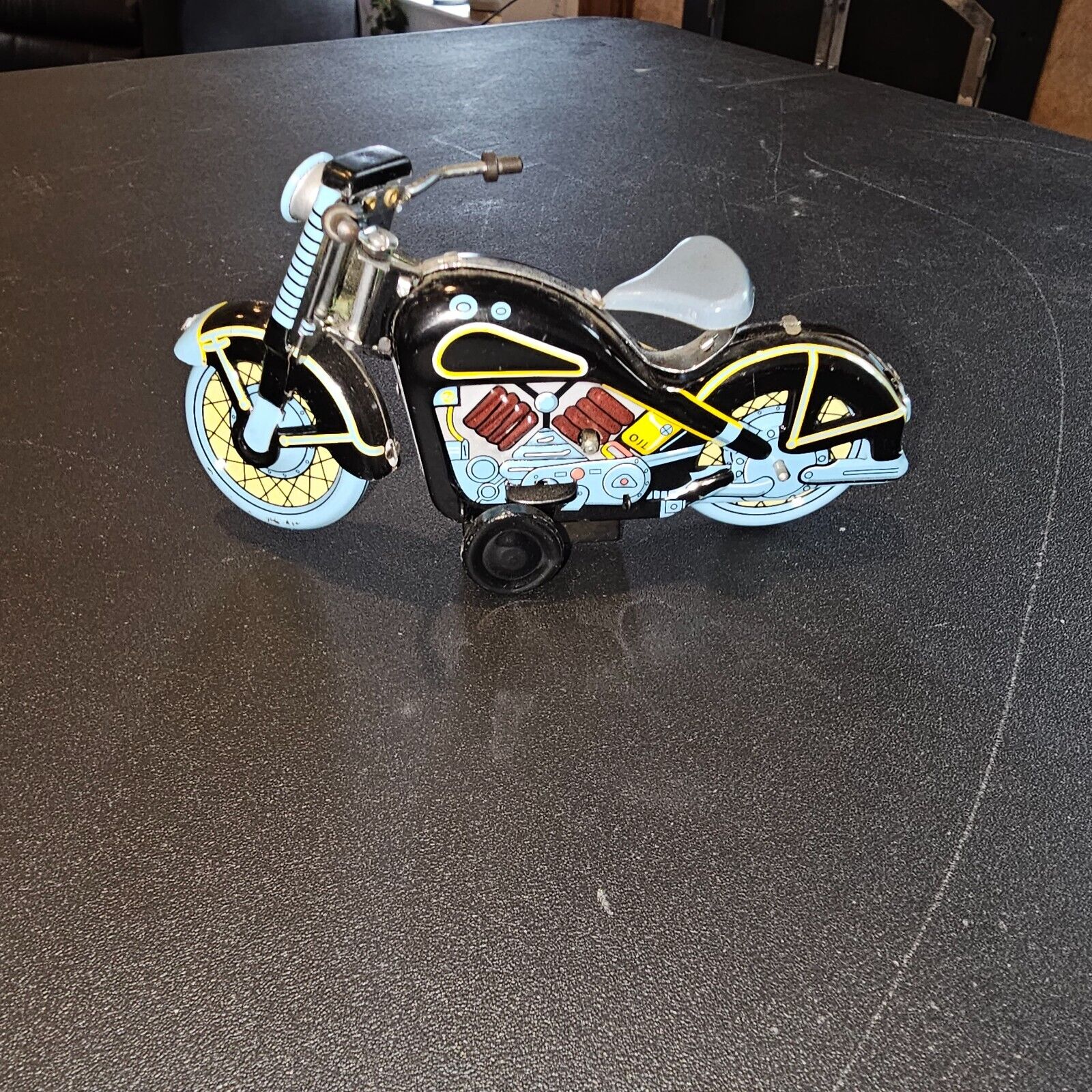 Xonex Harley Davidsontin toy replica. Black and blue. Used-in great condition.  