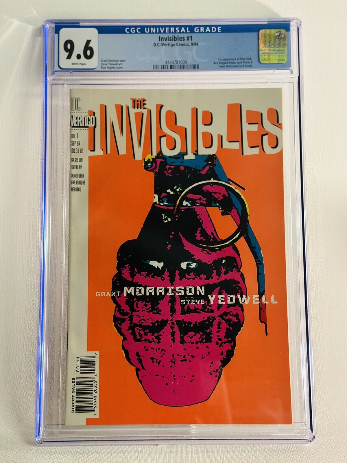 The Invisibles # 1 1st Print 1994 DC Vertigo Comic Book Grant Morrison CGC 9.6