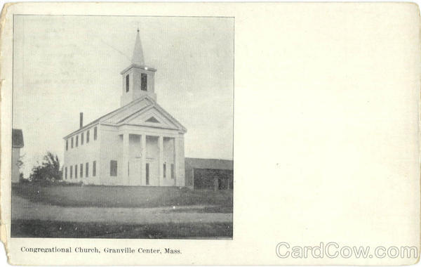 Granville Center,MA Congregational Church Hampden County Massachusetts Postcard