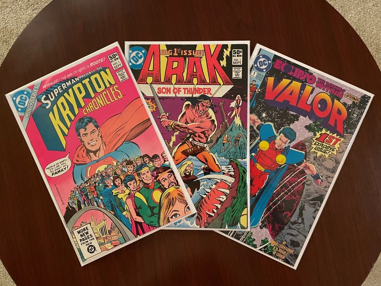 (lot of 3 DC comics) Krypton Chronicles #1 (1981) Arak #1 (1981) Valor #1 (1992)