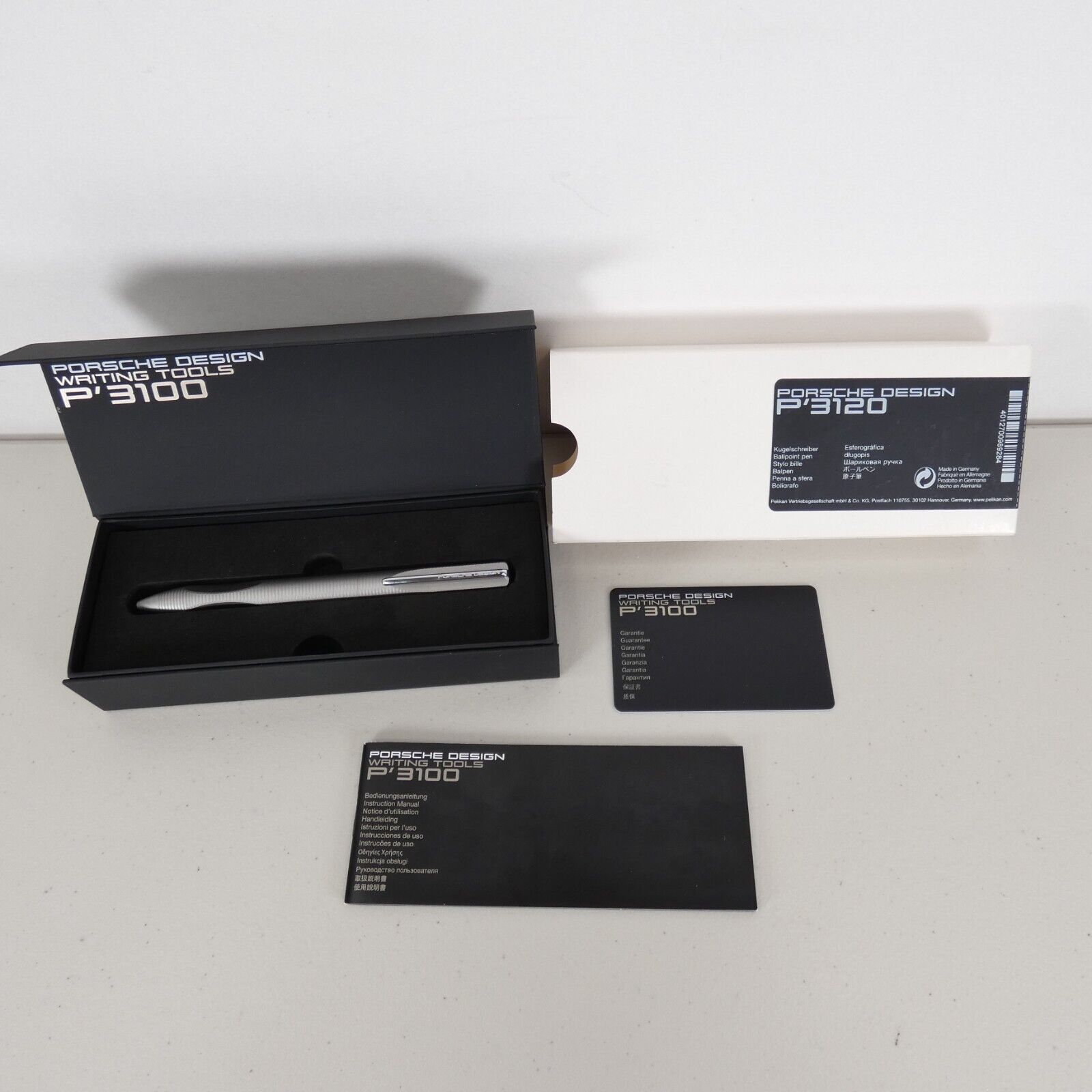 PORSCHE DESIGN P'3120 Aluminum Titanium 989285 w/ Box & Manual - Mint