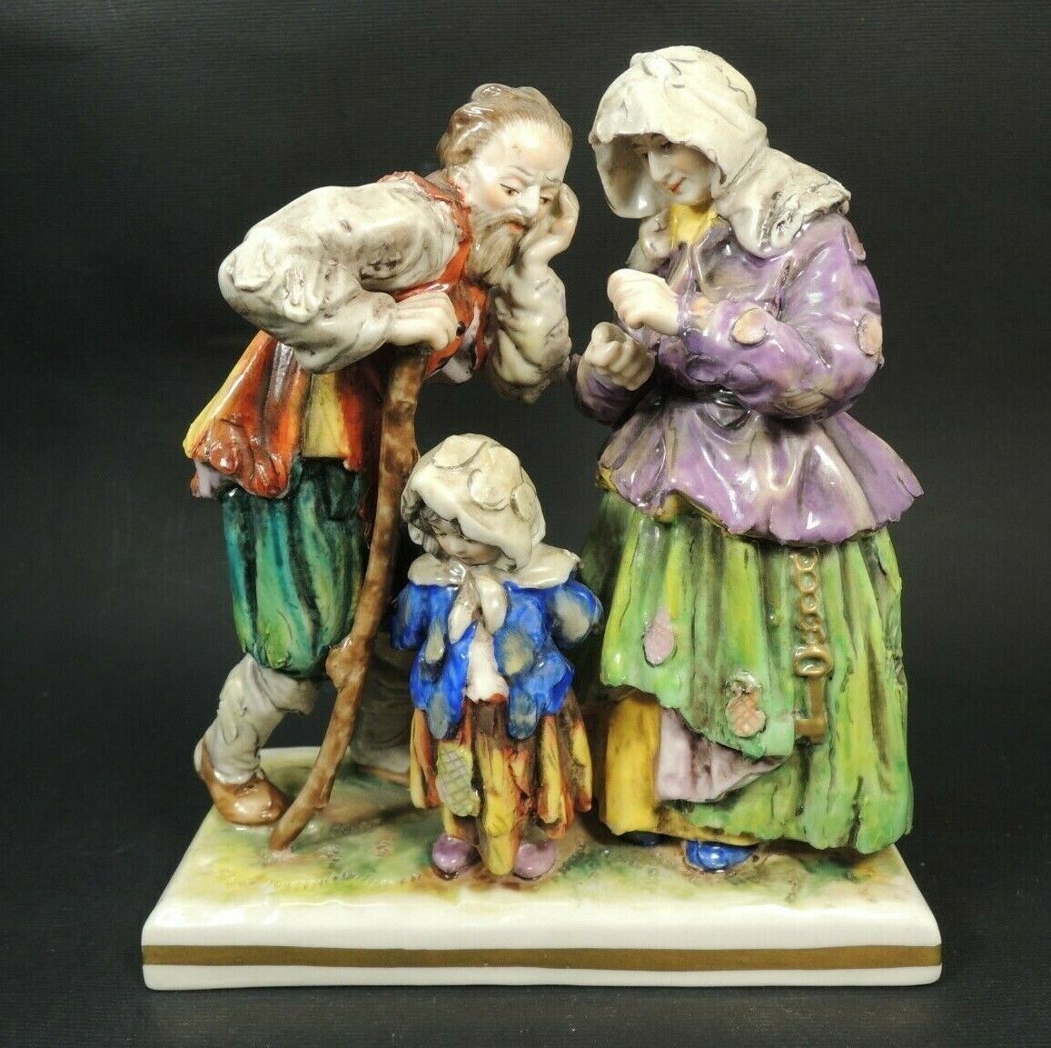 Antique Gustav Oppel-Aelteste Volkstedter Porcelain Figure Beggars