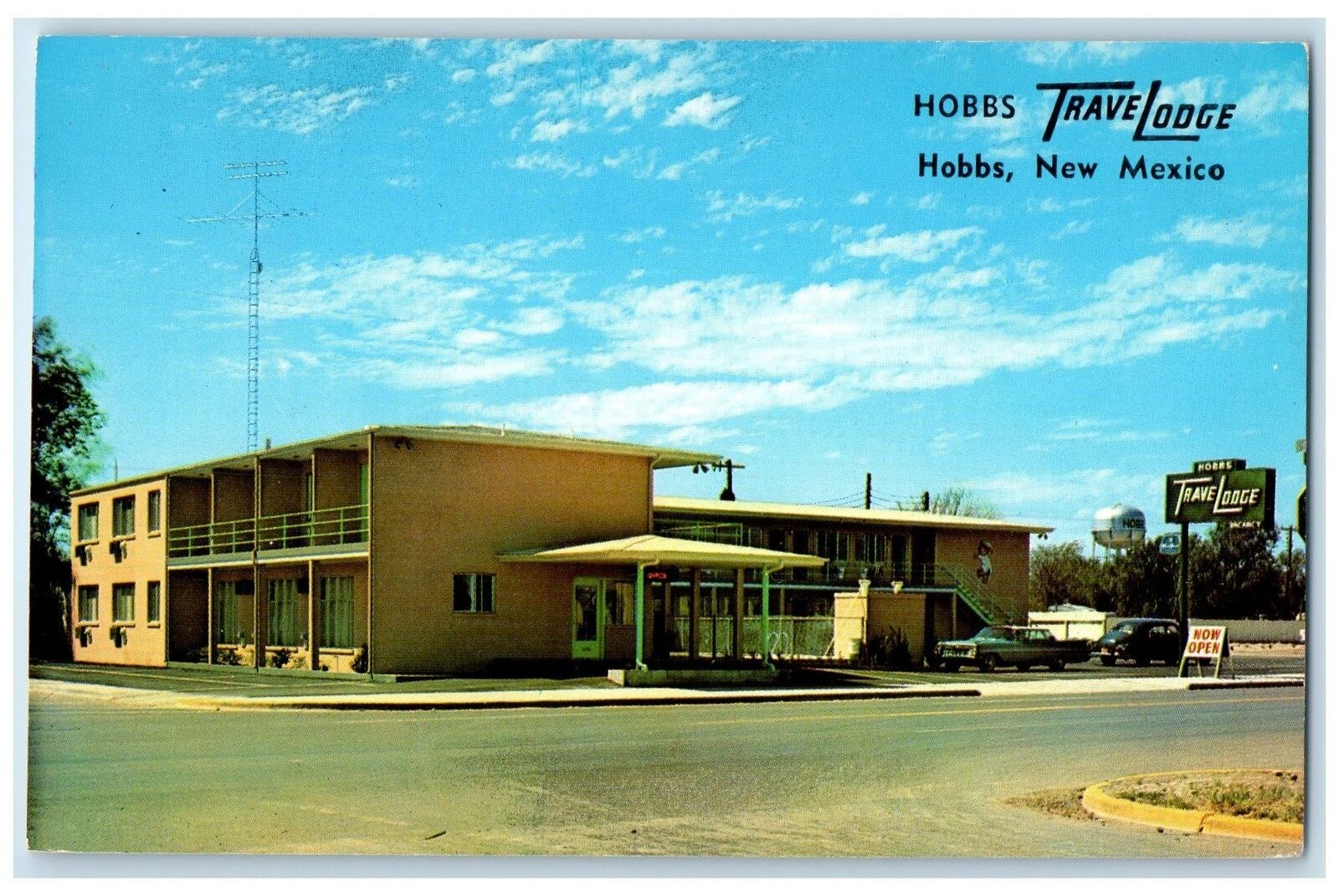 c1960s Hobbs Travel Lodge Exterior Roadside Hobbs New Mexico NM Signage Postcard