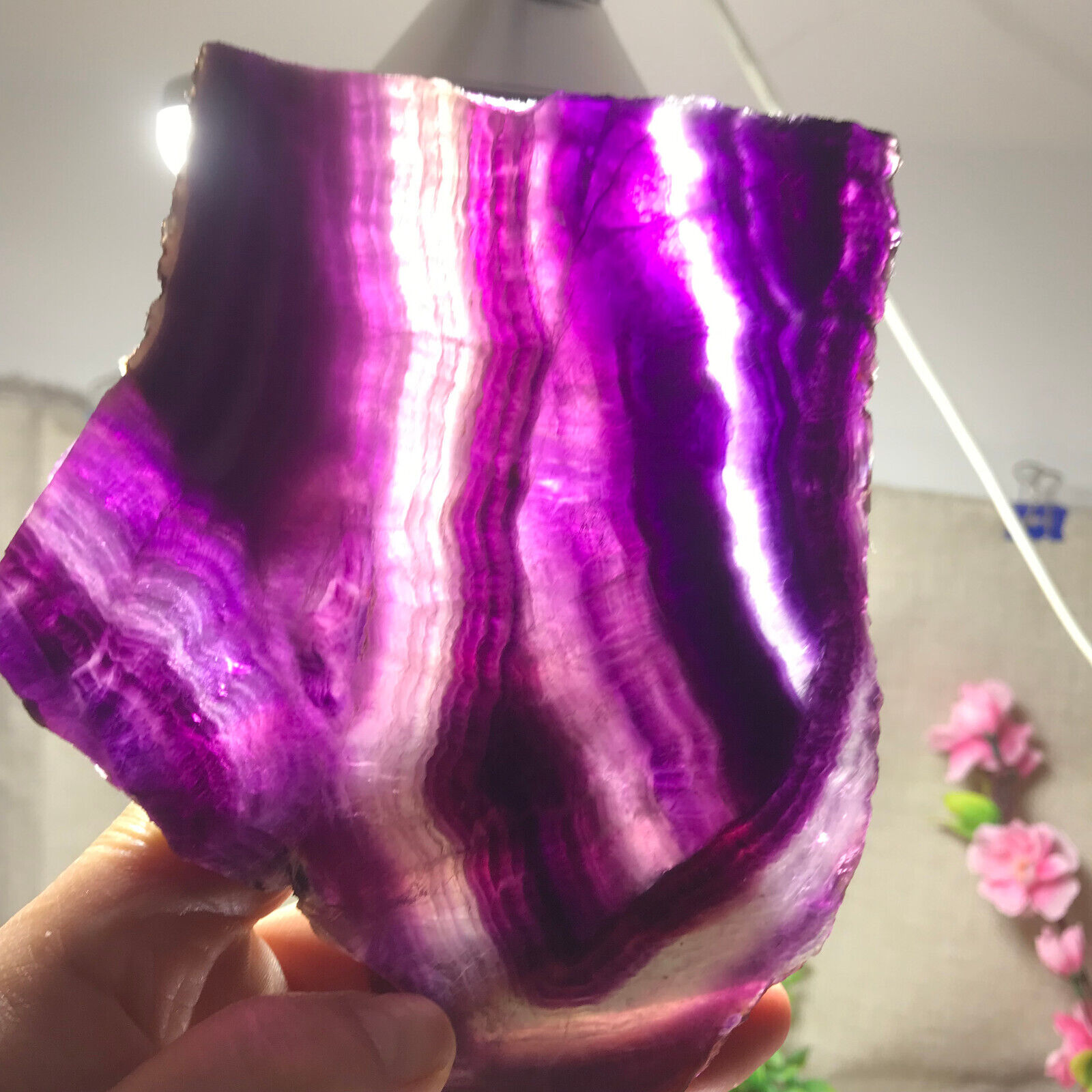 407g Stunning-Natural-Colorful-Slice-Fluorite-Crystal-Stone-purple-Fluorite 01