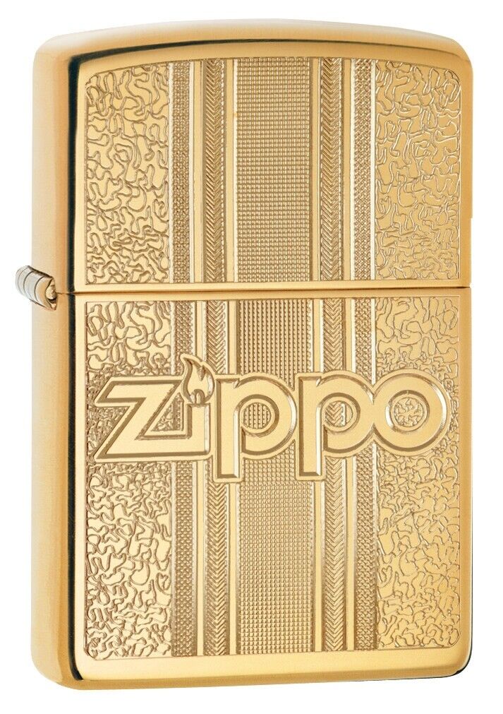 Zippo and Pattern Design High Polish Brass Windproof Lighter, 29677