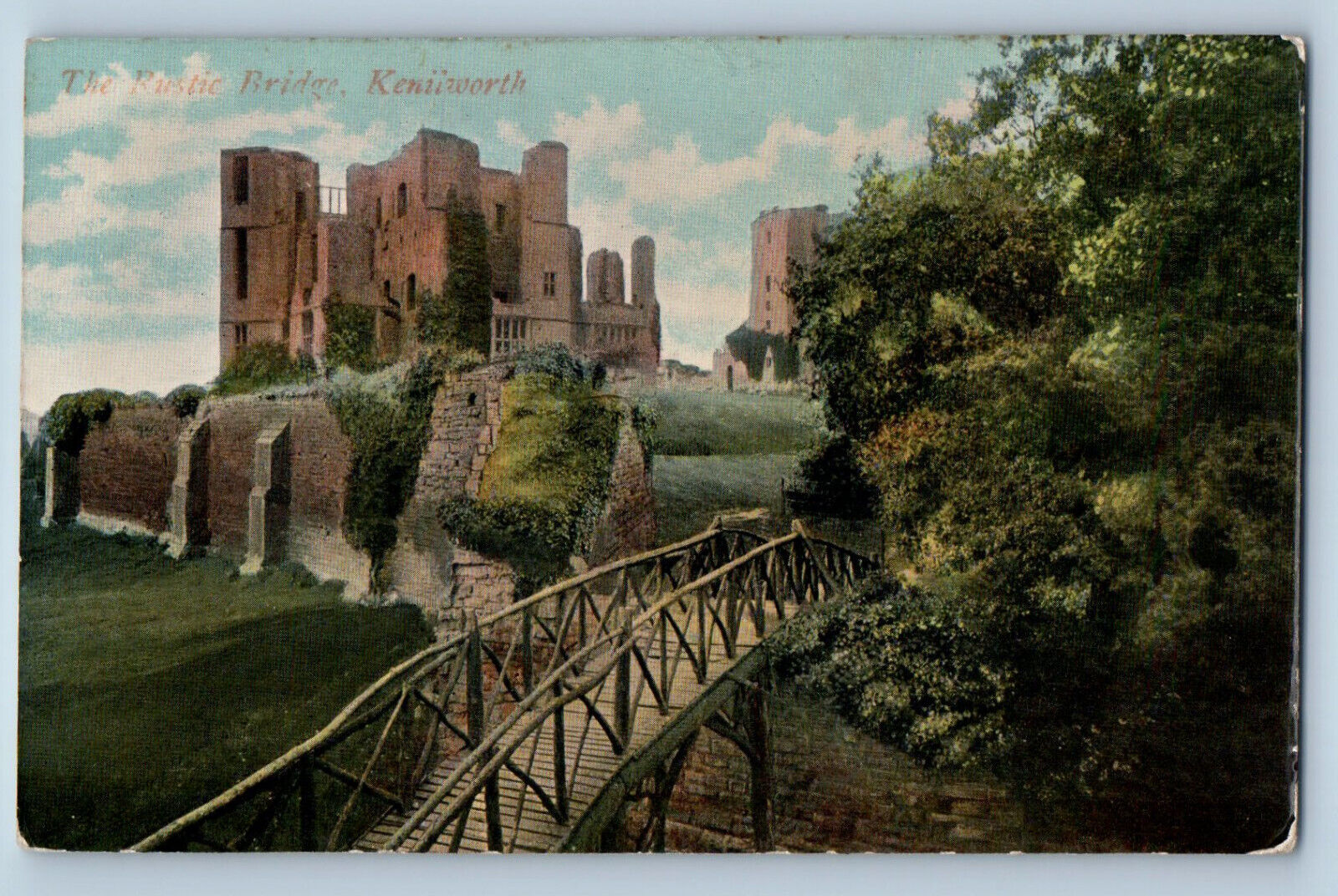Warwickshire England Postcard The Rustic Bridge Kenilworth c1910 Unposted