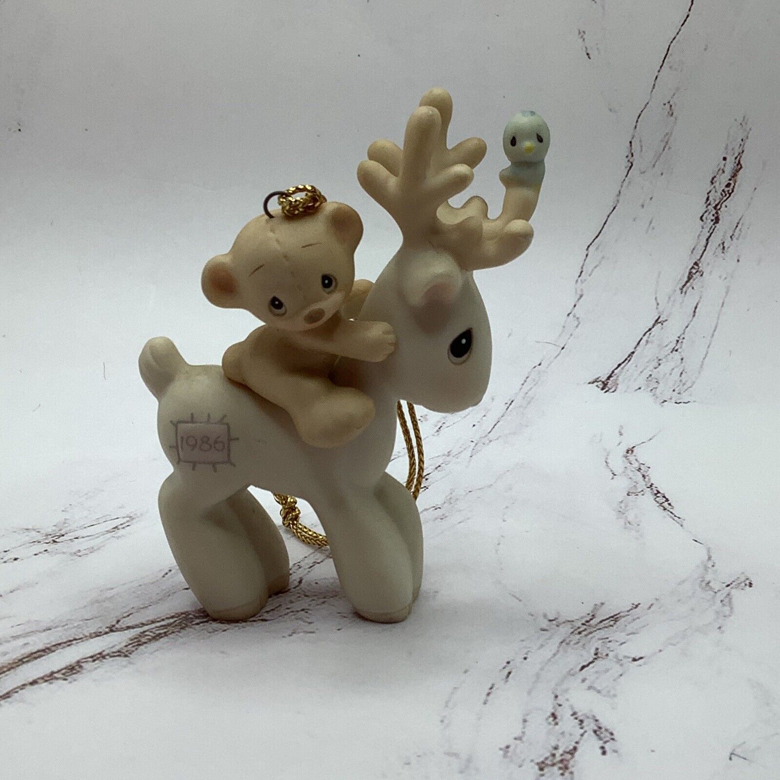 Vintage 1986 Precious Moments Special Issue #102466 Reindeer Ornament