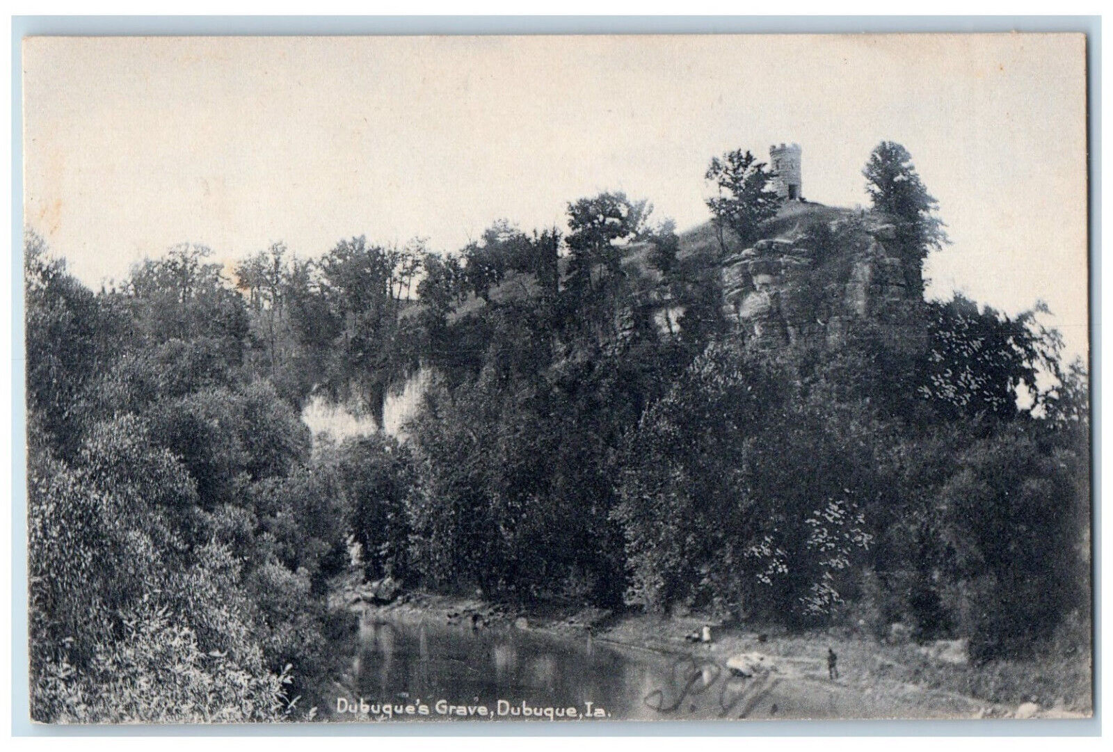 c1905 Dubuque's Grave Nature Scene Dubuque Iowa IA Rotograph Antique Postcard