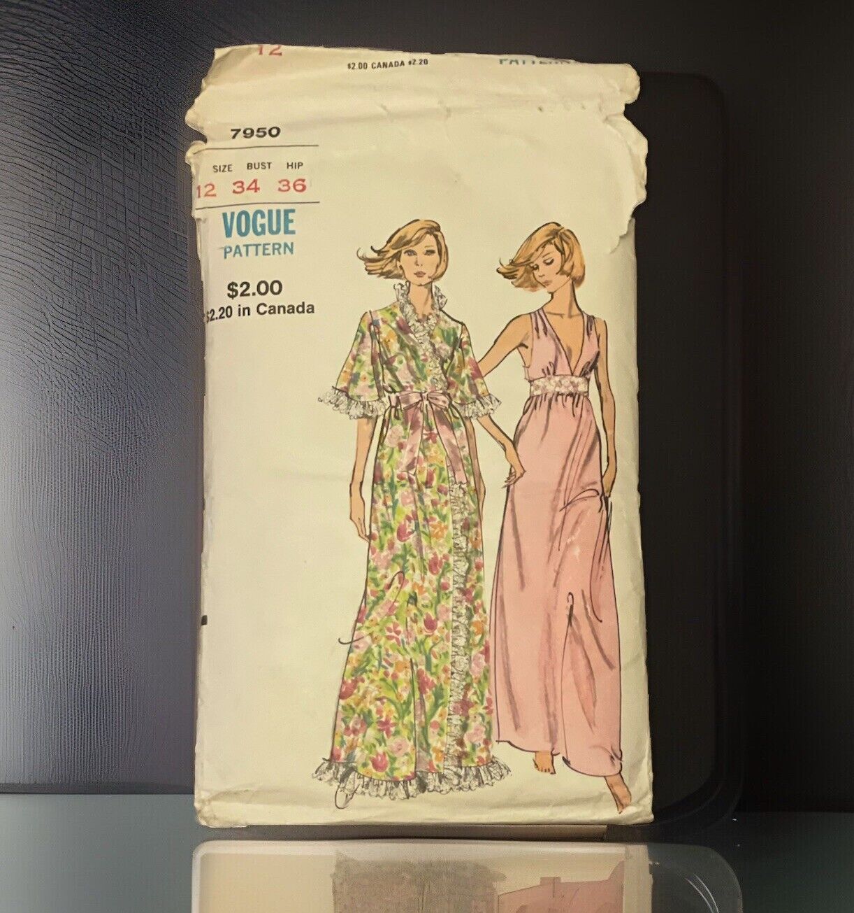 Vogue 7950 Vintage 1970s Robe & Gown Sewing Pattern UCFF Size 12