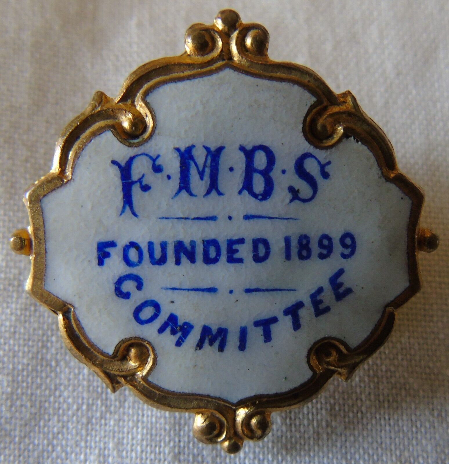 Foremens Mutual Benefit Society F.M.B.S. Committee Enamel Badge C1920s Fattorini