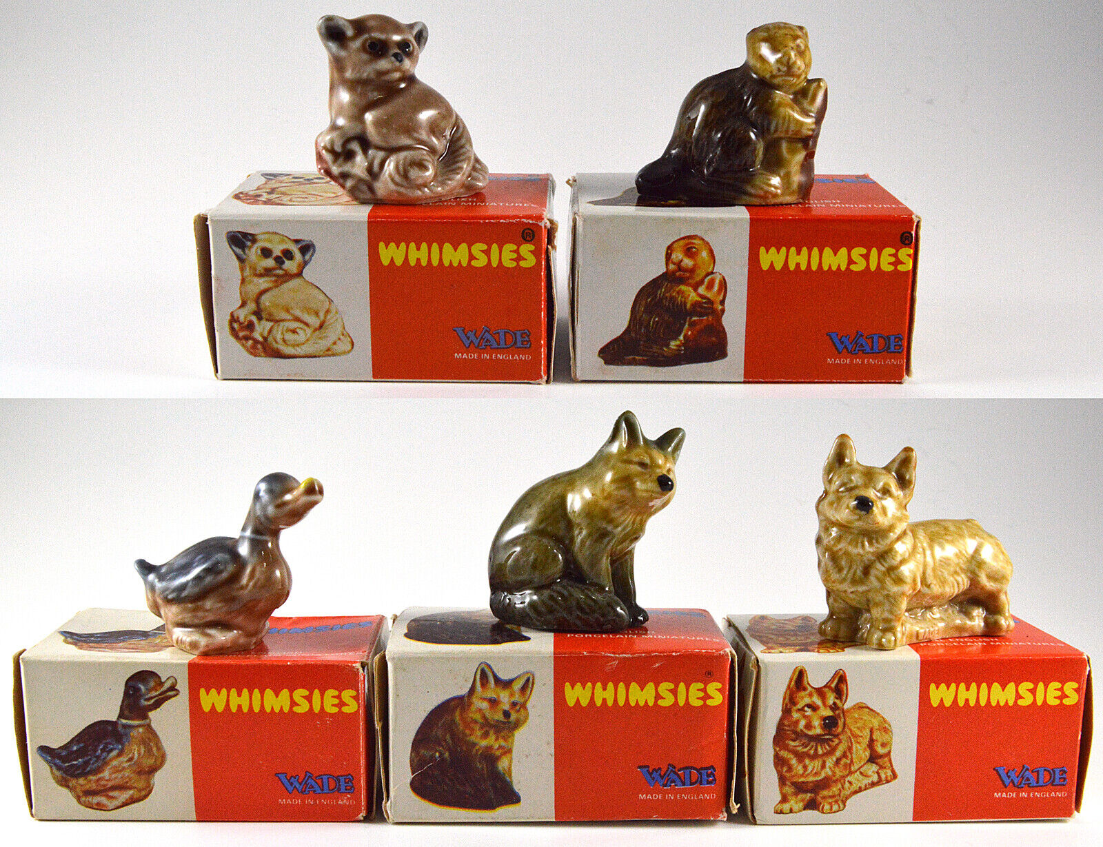 WADE  WHIMSIES SET 2, 1972 COMPLETE SET ALL 5 BOXED