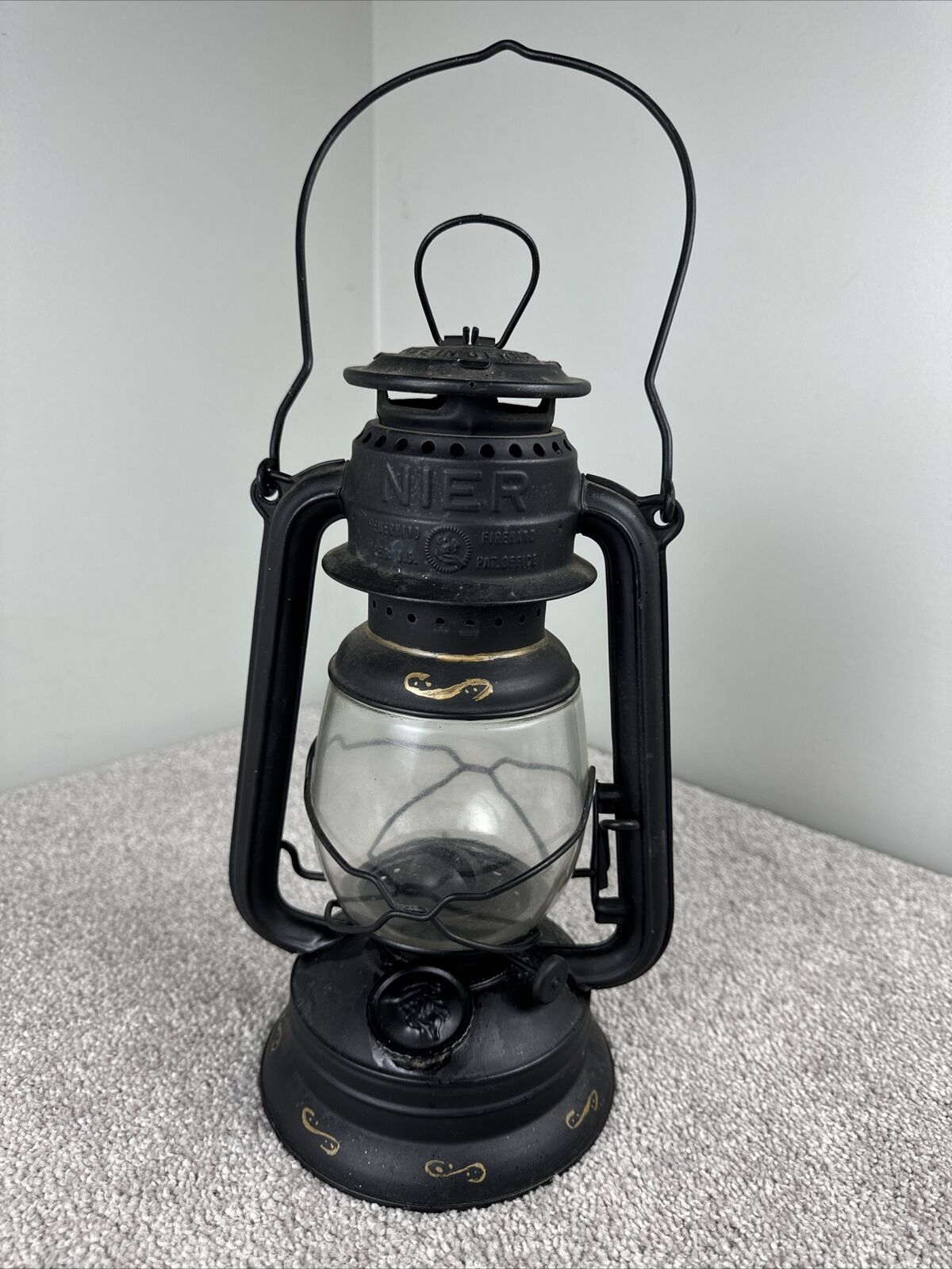 Antique Nier No. 270 Firehand Kerosene Lantern Made In Germany