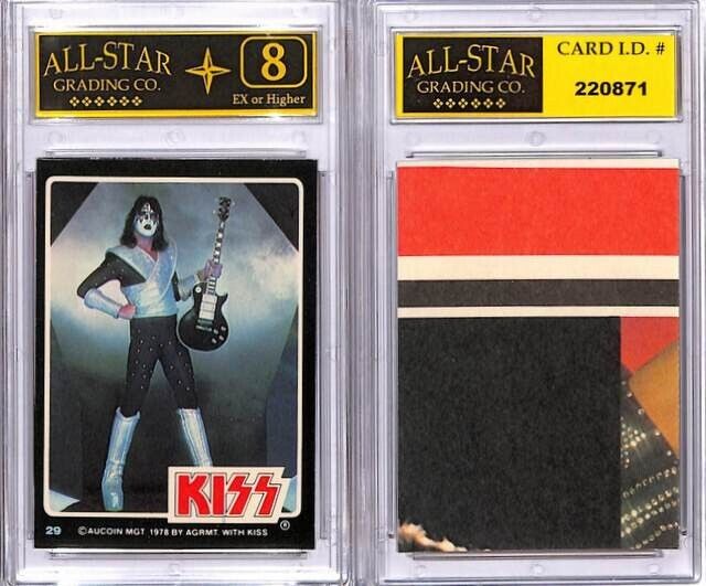 Ace Frehley 1979 Donruss Rock Stars KISS Card #29 GRADED ASG 8 EX #AP