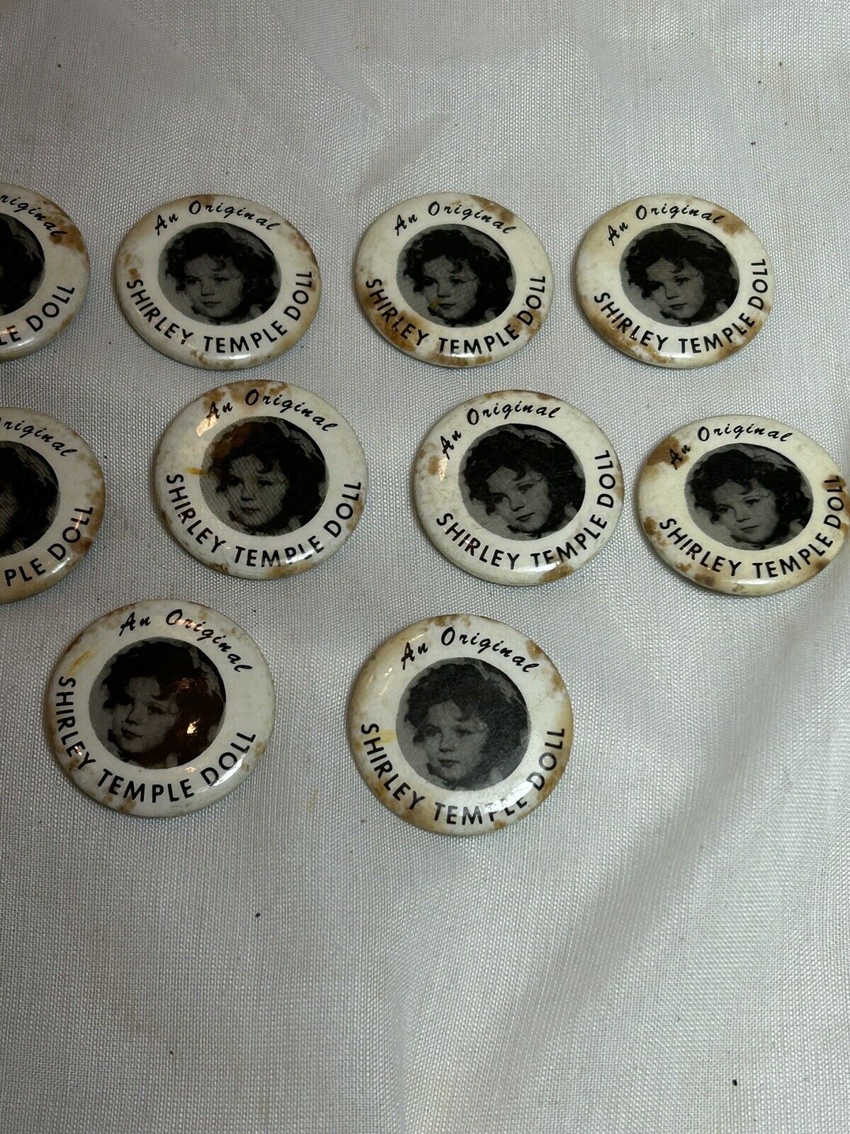 Vintage Shirley Temple Doll Pin Lot Of 10 All same Pinbacks