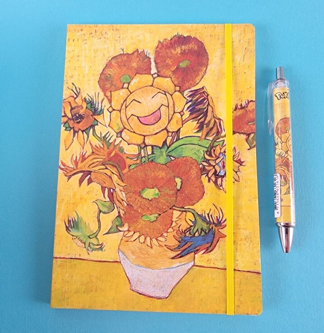 Pokémon x Van Gogh Sunflora Notebook Pen Museum Shop Exclusive New