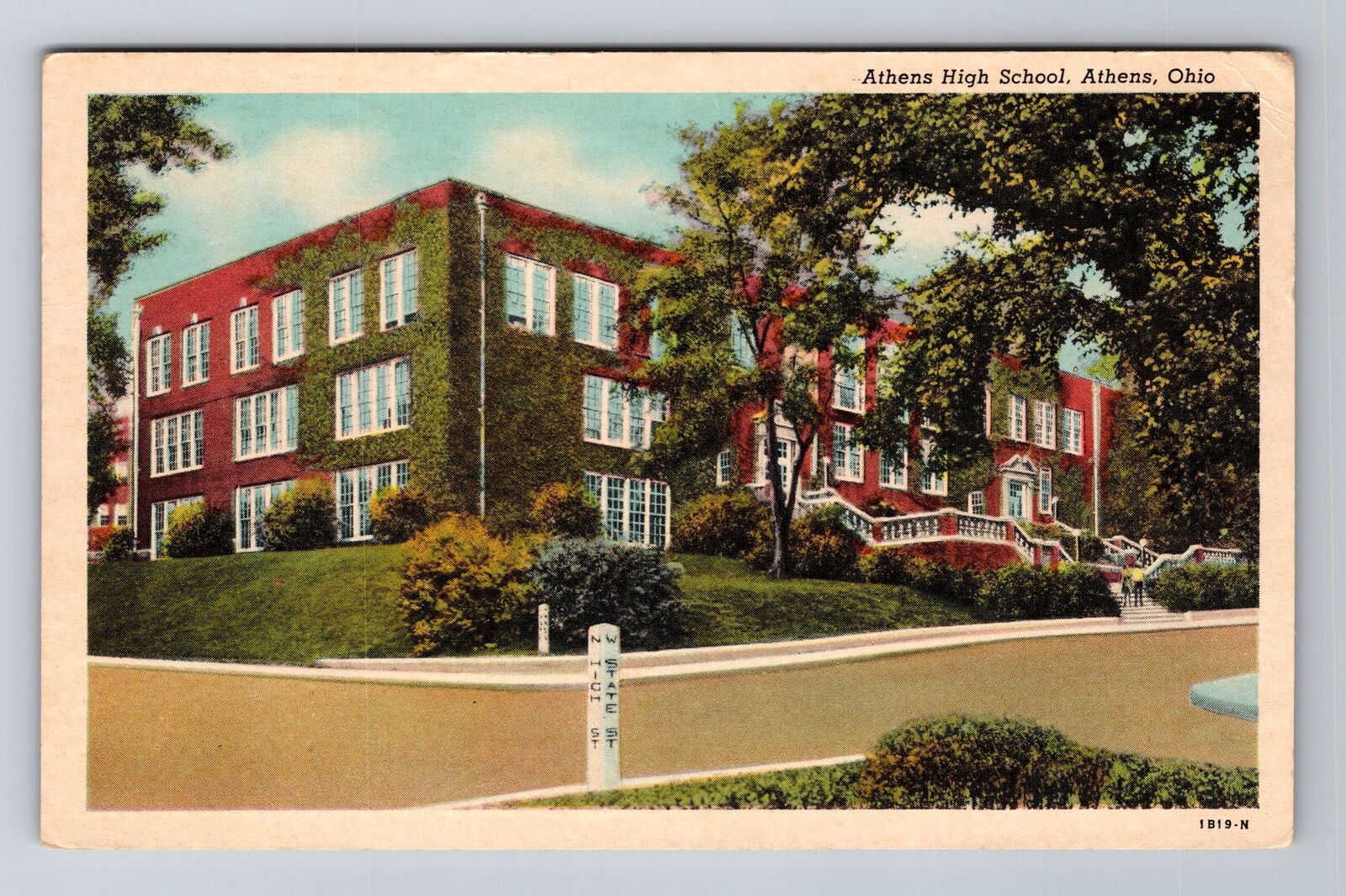Athens OH-Ohio, Athens High School, Antique, Vintage Souvenir Postcard