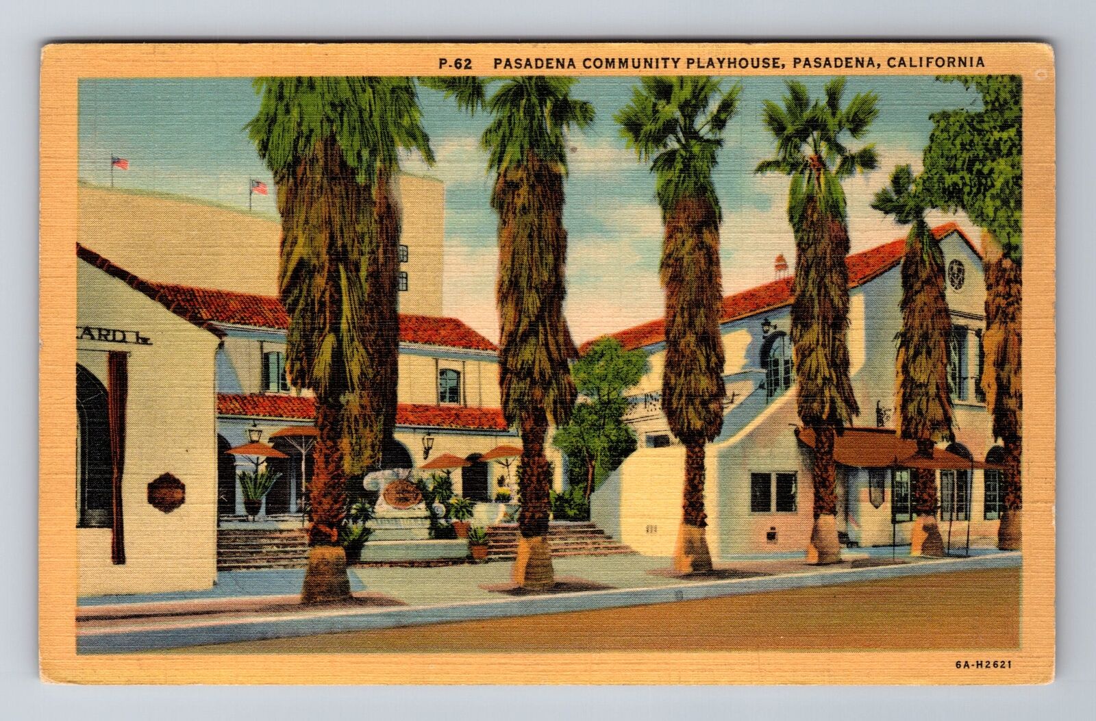 Pasadena CA-California, Pasadena Community Playhouse, Vintage Souvenir Postcard