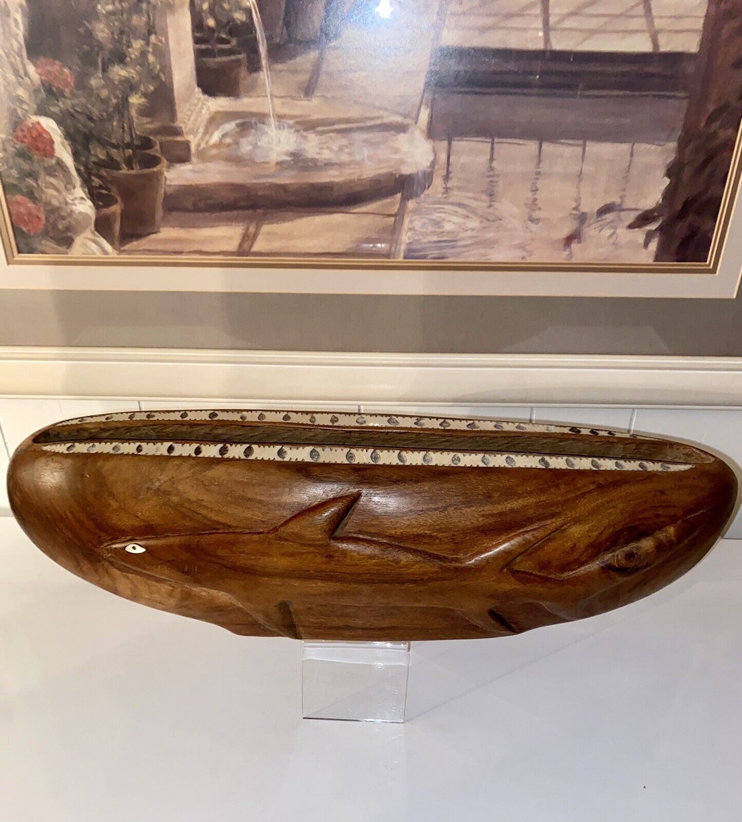Vintage 1970’s Pacific Island Hand Carved Wood Wooden Log Slit Drum 20.5”