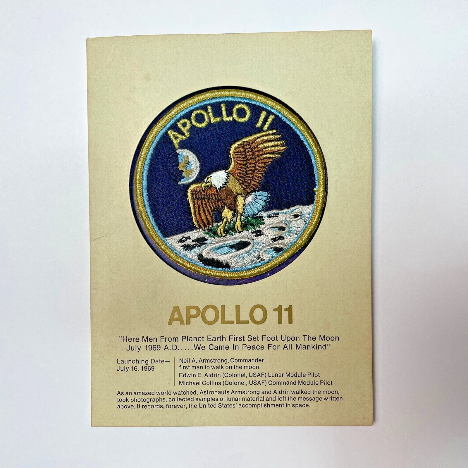 Original 1969 NASA ~ Apollo 11 Patch