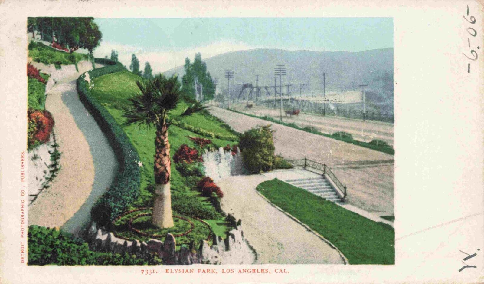 1906 Elysian Park Los Angeles California Antique Postcard Detroit Photographic
