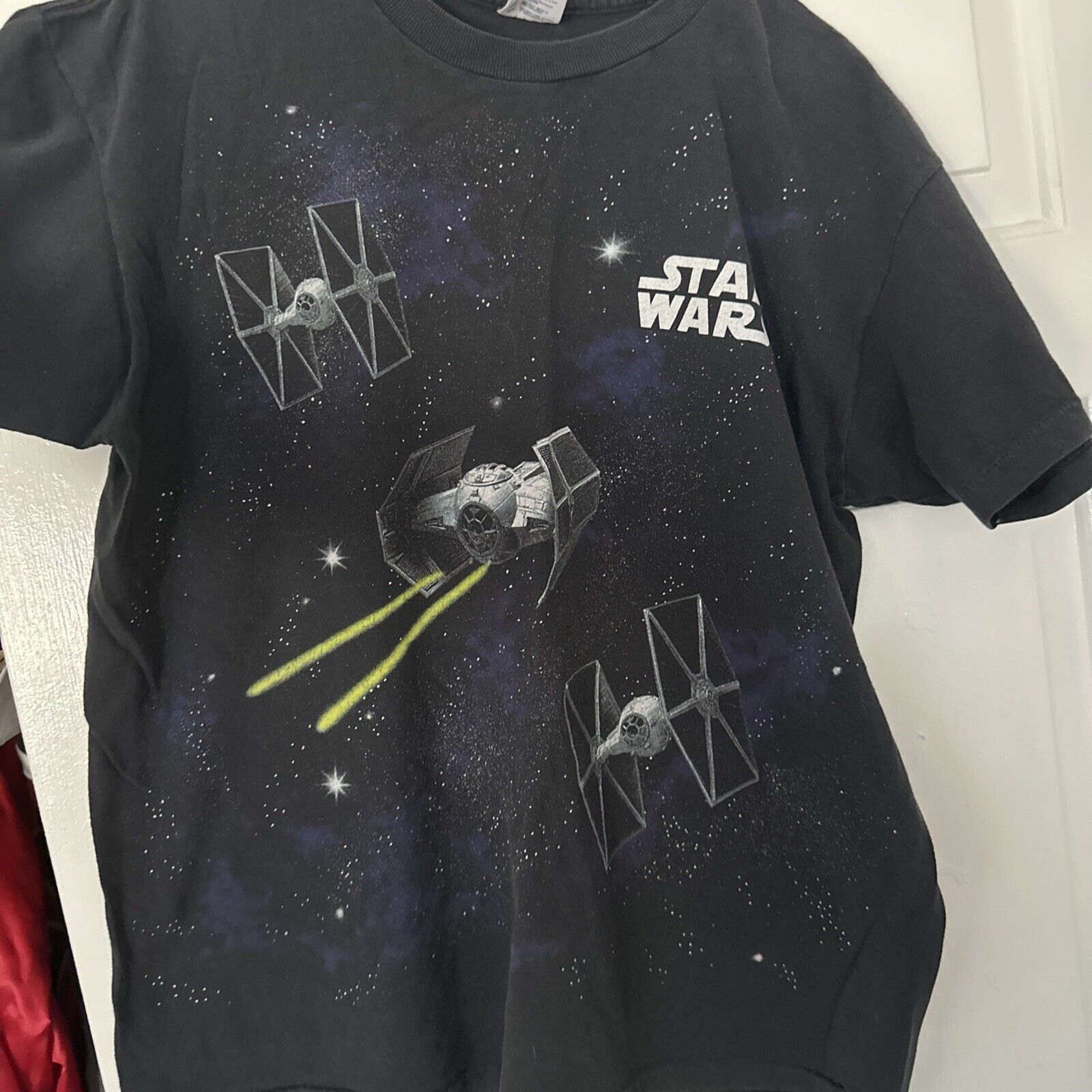 VINTAGE Star Wars TIE Fighter Death Star Millennium Falcon Shirt Mens L Delta