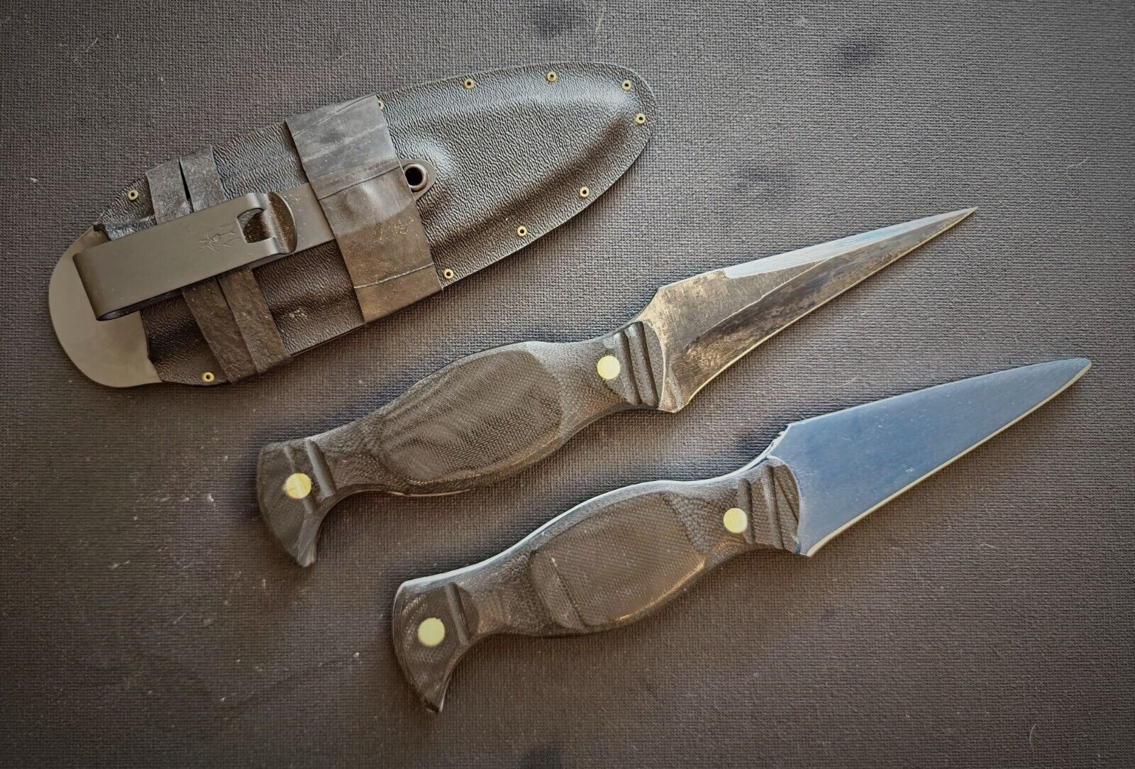 Custom Handmade Edc Knife Carbon Steel Ambi Sheath With Aluminum Trainer G10...