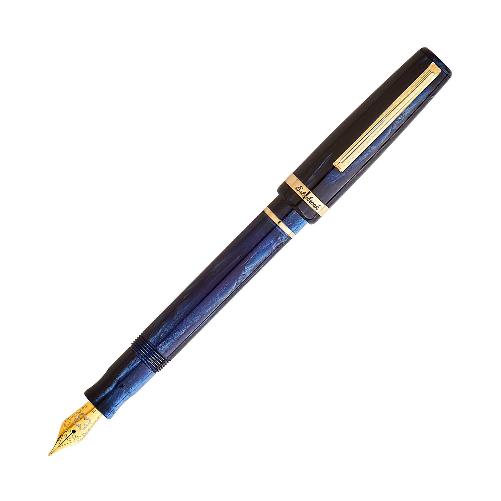 Esterbrook JR Pocket Fountain Pen in Capri Blue with Gold Trim - Broad Point