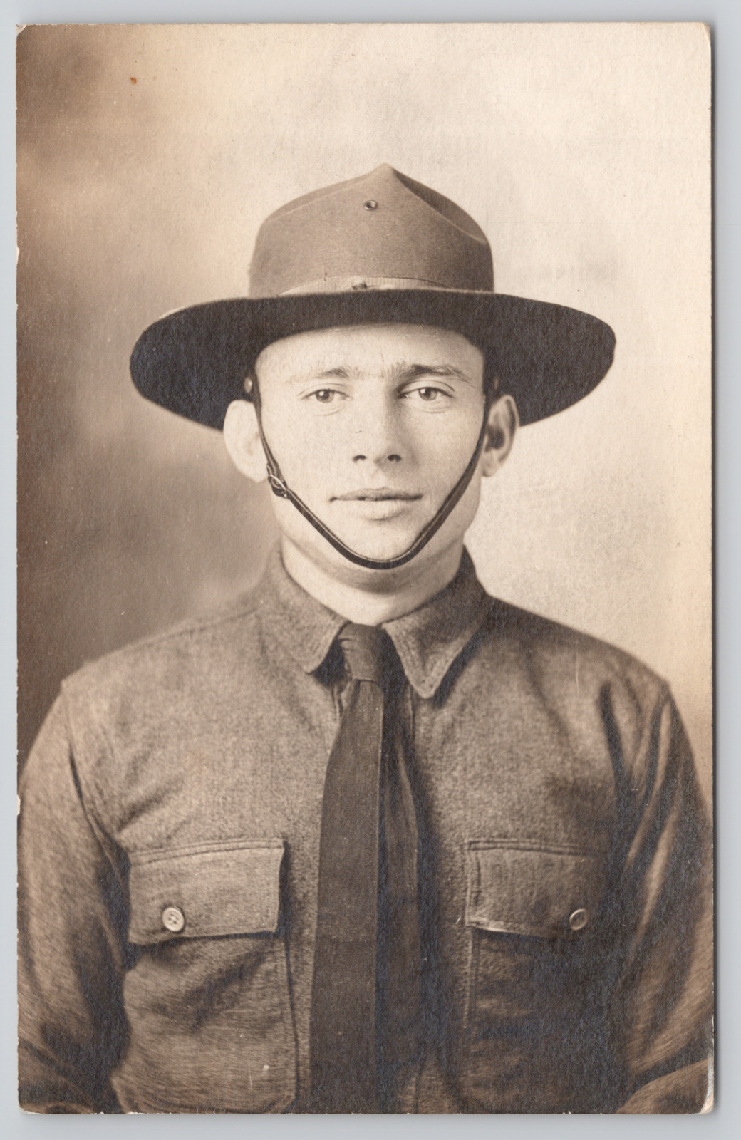 RPPC WWI Soldier Portrait c1910 Real Photo Postcard