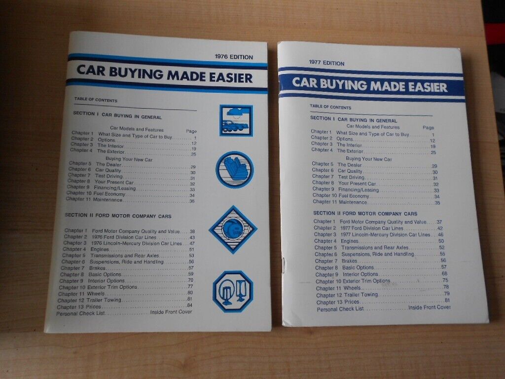 1976 and 1977 Ford Car Buying Made Easier Guide Specs Options Original Info